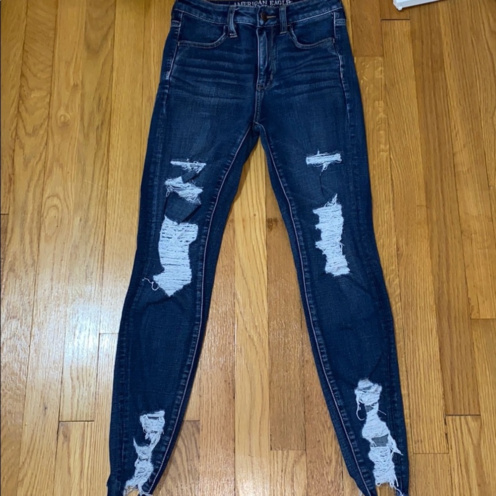 Dark Wash Ripped Jeans